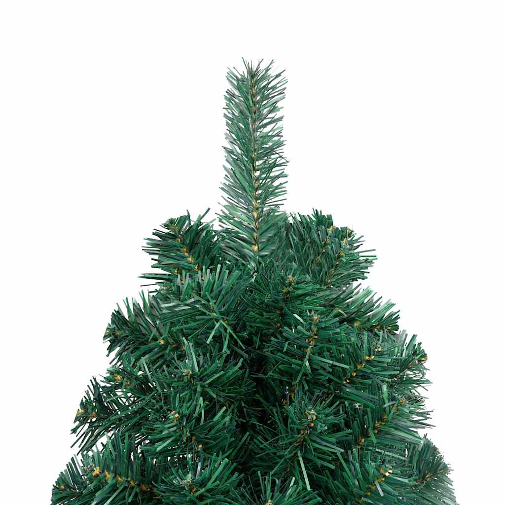 Umjetna osvijetljena polovica božićnog drvca zelena 180 cm