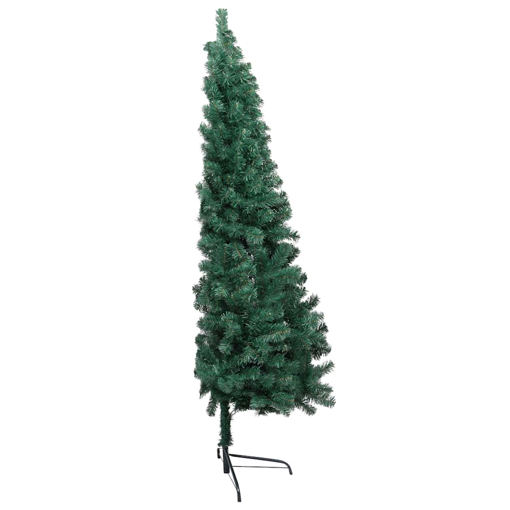 Umjetna osvijetljena polovica božićnog drvca zelena 210 cm
