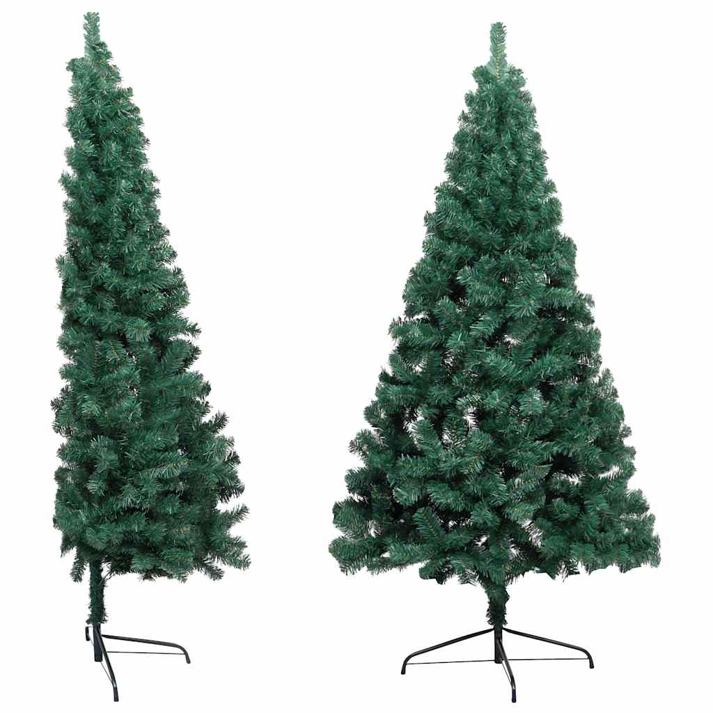 Umjetna osvijetljena polovica božićnog drvca zelena 240 cm