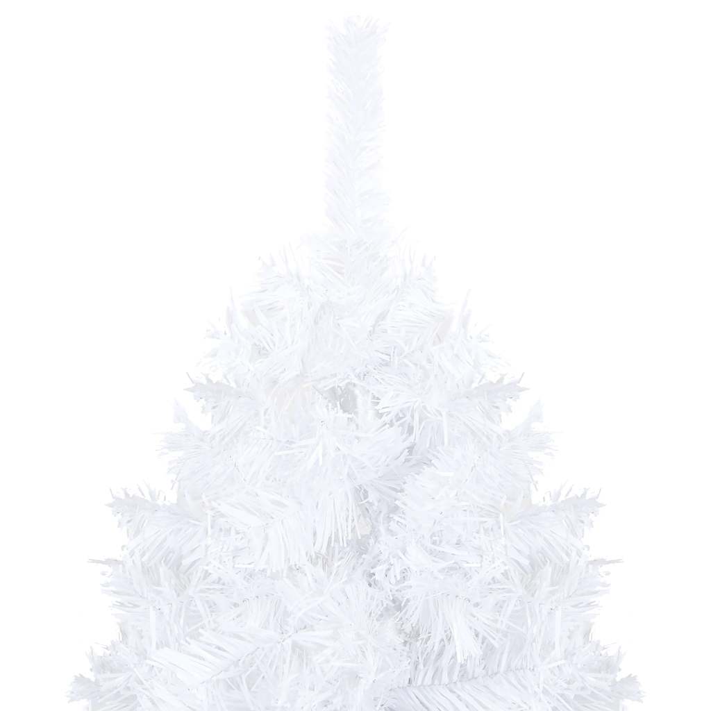 Umjetno osvijetljeno božićno drvce s kuglicama bijelo 120cm PVC