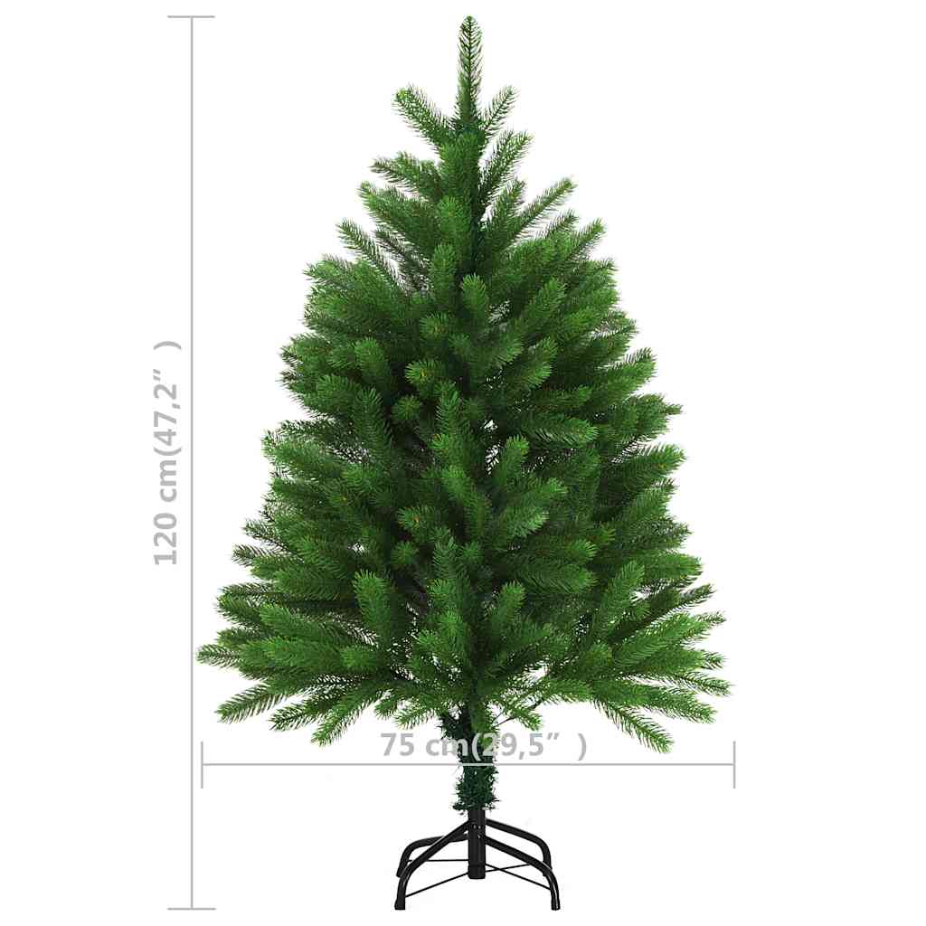 Umjetno osvijetljeno božićno drvce s kuglicama 120 cm zeleno