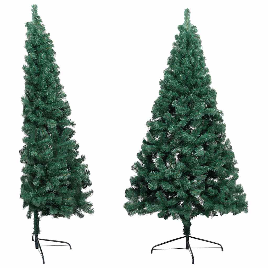 Umjetna osvijetljena polovica božićnog drvca zelena 120 cm
