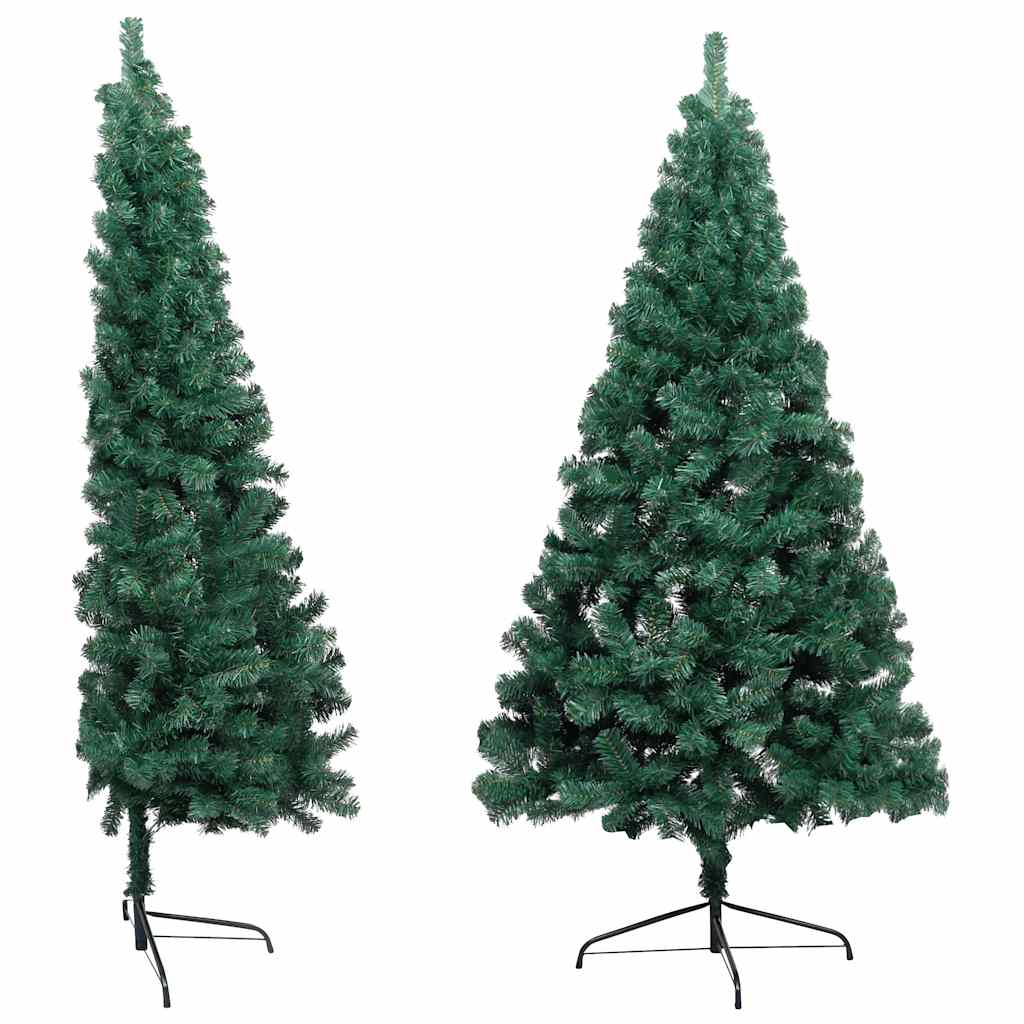 Umjetna osvijetljena polovica božićnog drvca zelena 240 cm