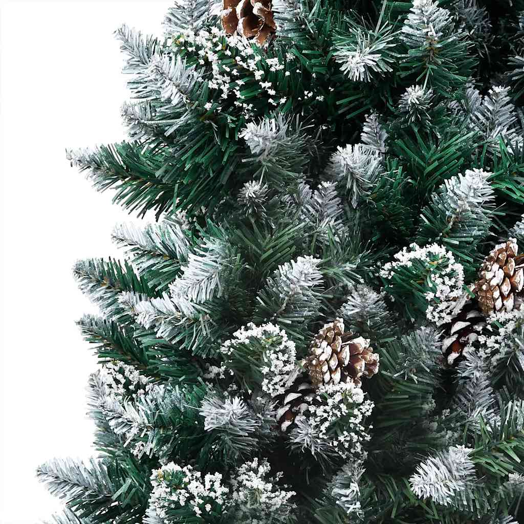 Umjetna božićna jelka s LED svjetlima i setom kuglica i češerima 210 cm
