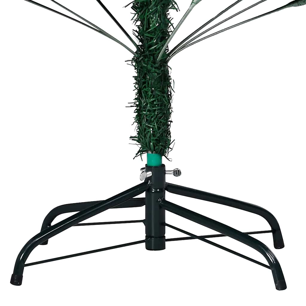Umjetno osvijetljeno božićno drvce s kuglicama zeleno 210cm PVC
