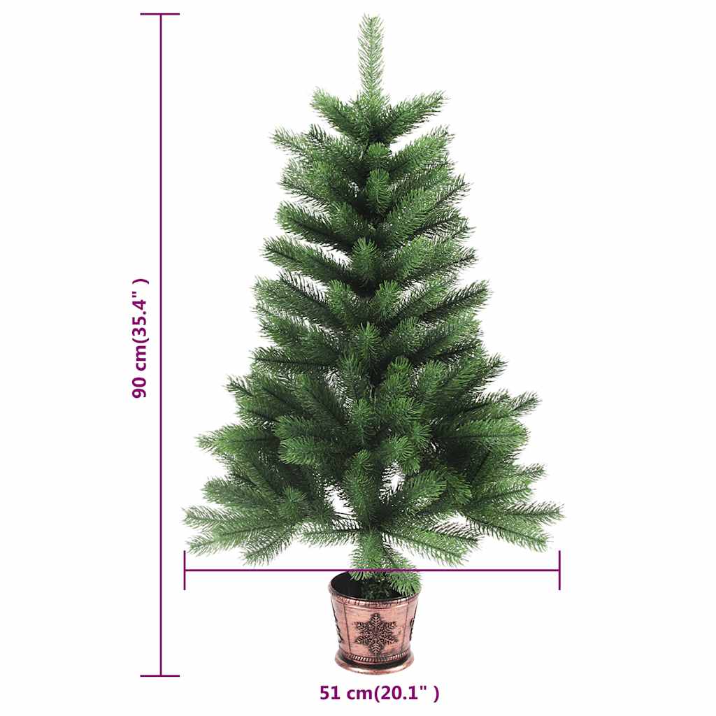 Umjetno osvijetljeno božićno drvce s kuglicama 90 cm zeleno