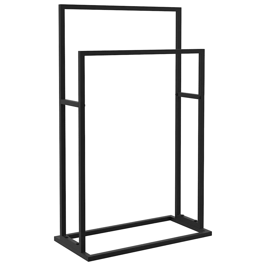 Samostojeći stalak za ručnike crni 48 x 24 x 78,5 cm željezni