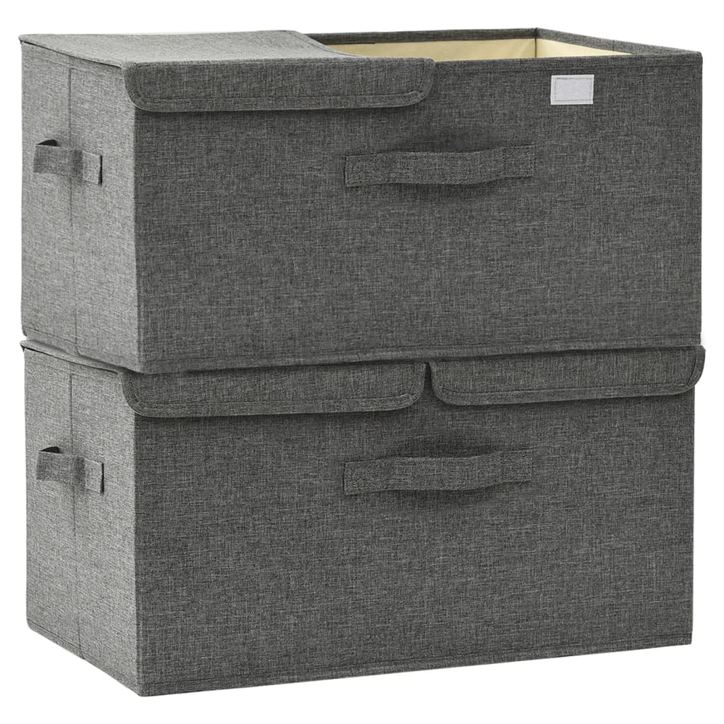 Kutije za pohranu 2 kom od tkanine 50 x 30 x 25 cm antracit