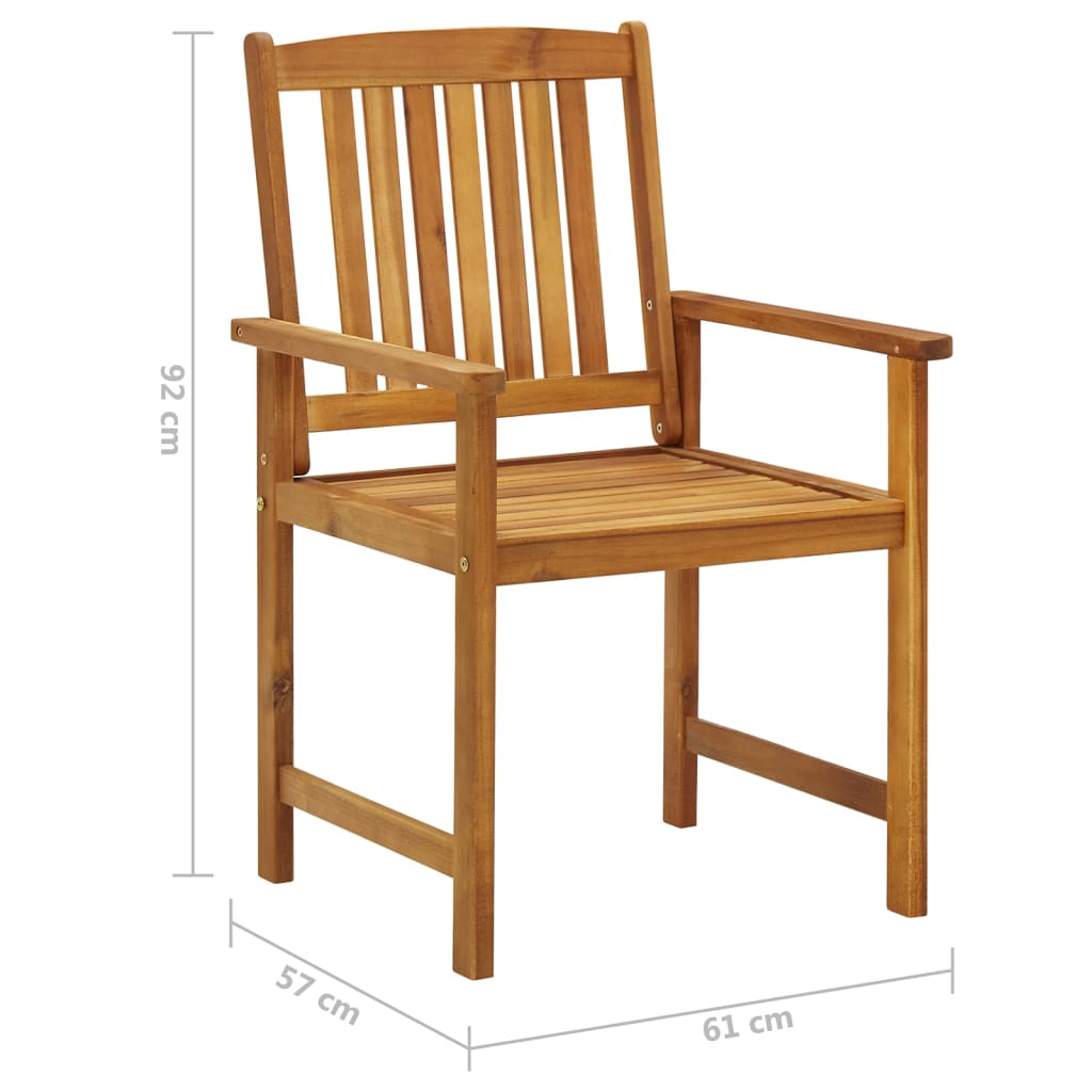 Vrtne stolice s jastucima 6 kom od masivnog drva bagrema