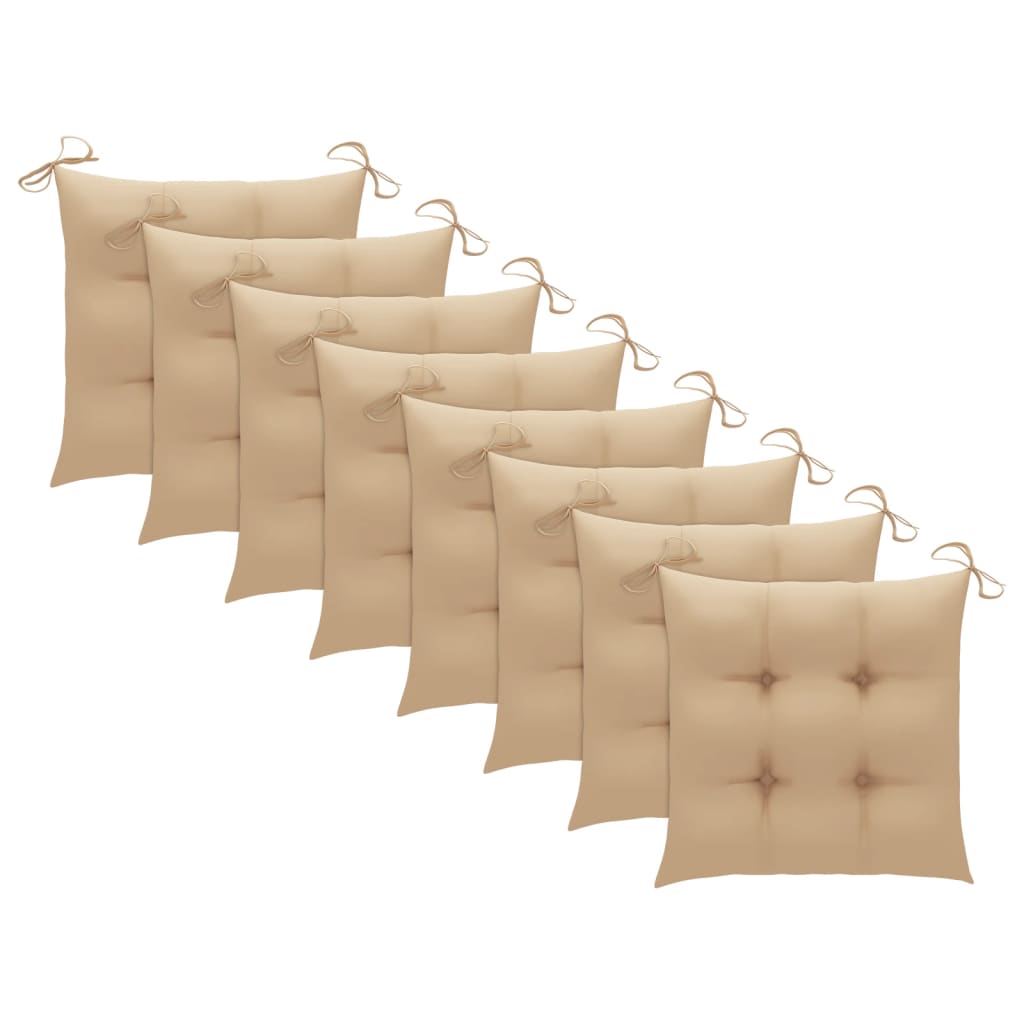 Sklopive vrtne stolice s jastucima 8 kom od bagremovog drva