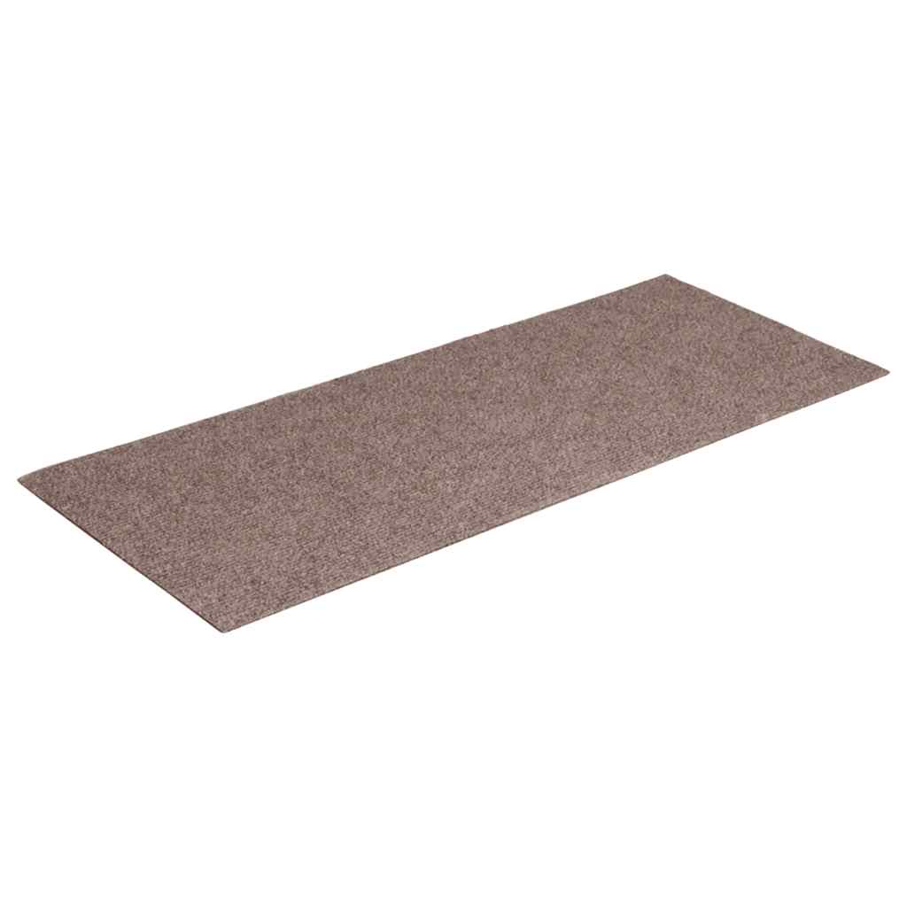 Prostirke za stepenice samoljepljive 15 kom 60x25 cm svijetlosmeđe pravokutne