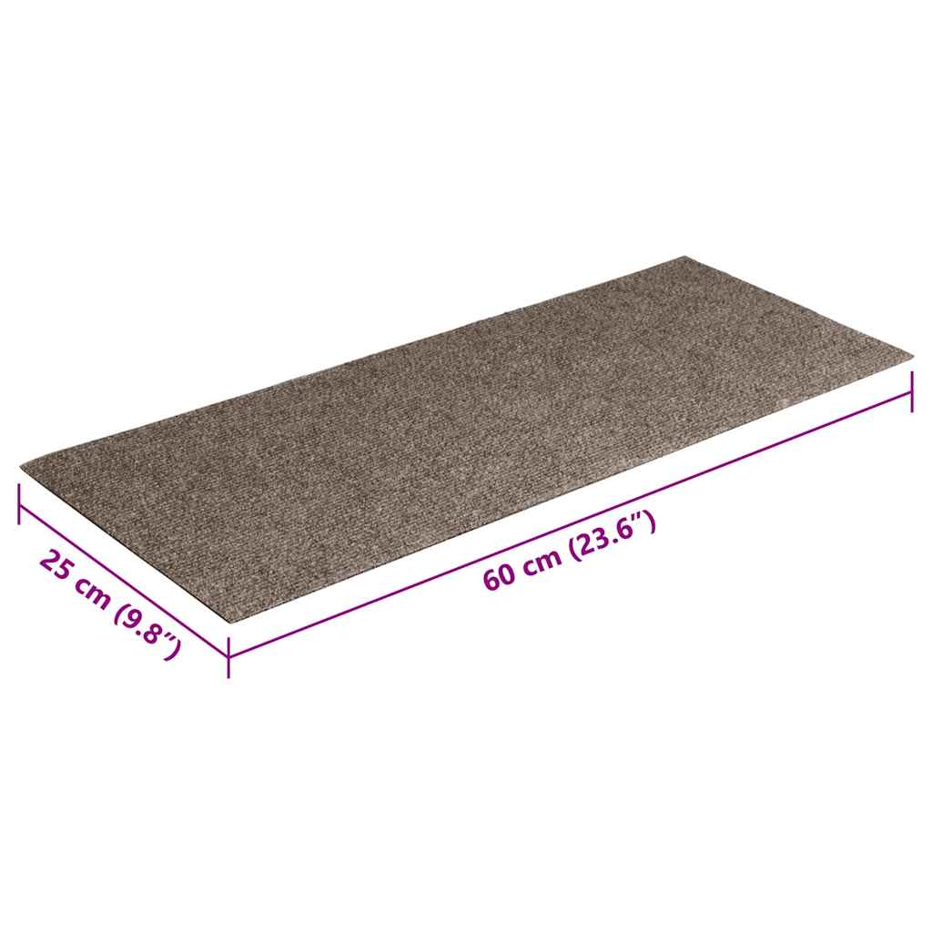 Prostirke za stepenice samoljepljive 15 kom 60x25 cm bež pravokutne