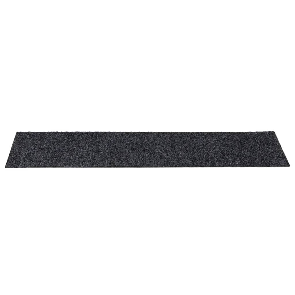 Prostirke za stepenice samoljepljive 15 kom 76x20 cm tamnosive pravokutne