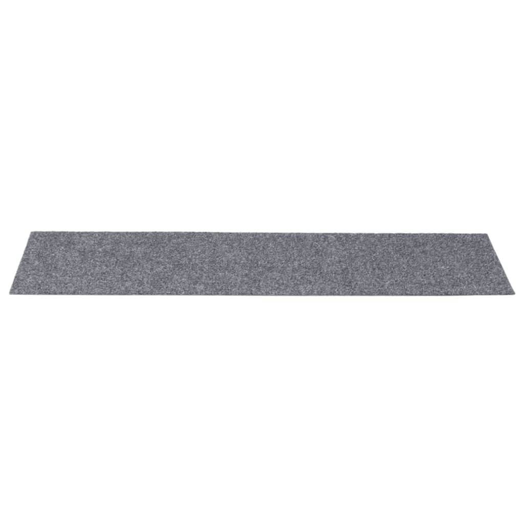 Prostirke za stepenice samoljepljive 15 kom 76x20 cm svijetlo sive pravokutne