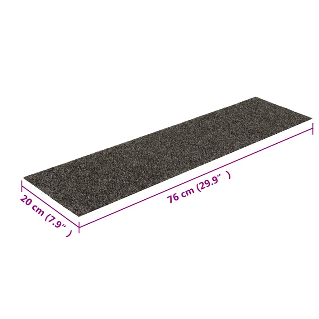 Prostirke za stepenice samoljepljive 15 kom 76x20 cm antracit pravokutne