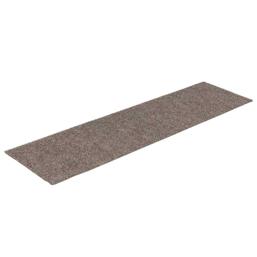 Prostirke za stepenice samoljepljive 15 kom 76x20 cm bež pravokutne