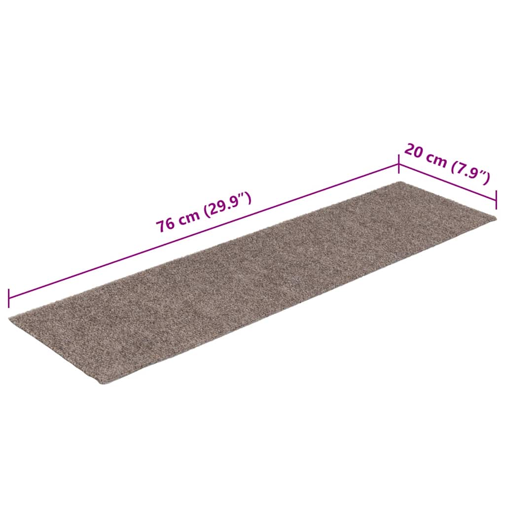 Prostirke za stepenice samoljepljive 15 kom 76x20 cm bež pravokutne