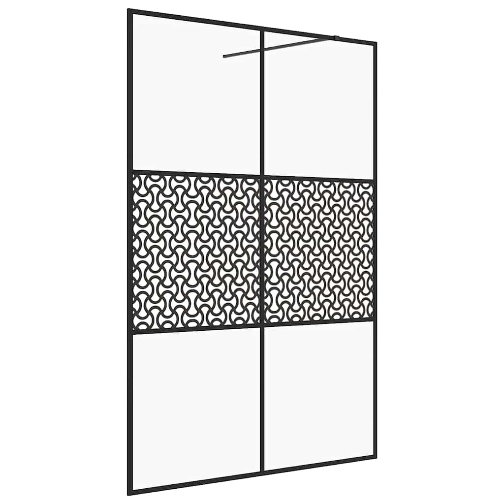Pregrada za tuširanje s prozirnim staklom ESG 140 x 195 cm crna