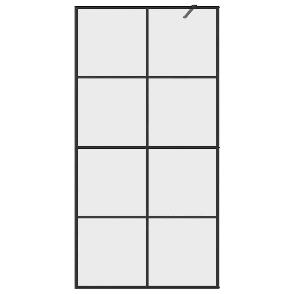 Pregrada za tuširanje s prozirnim staklom ESG 100 x 195 cm crna