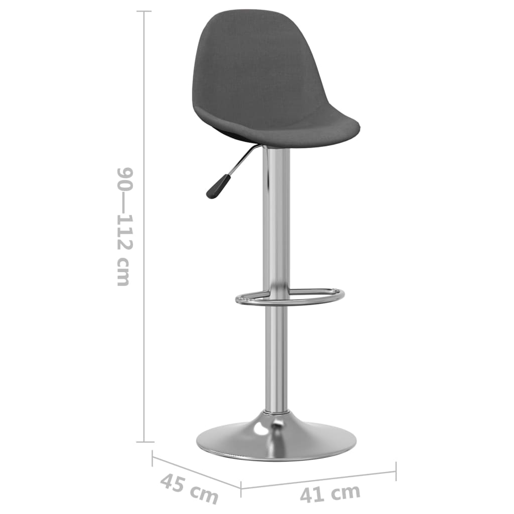 Barski stolci od tkanine 2 kom tamnosivi
