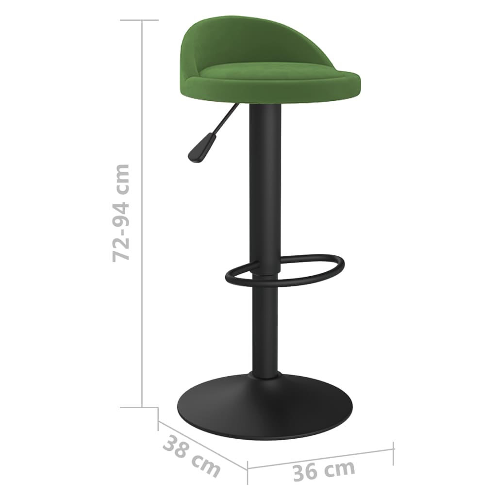 Barski stolac tamnozeleni baršunasti