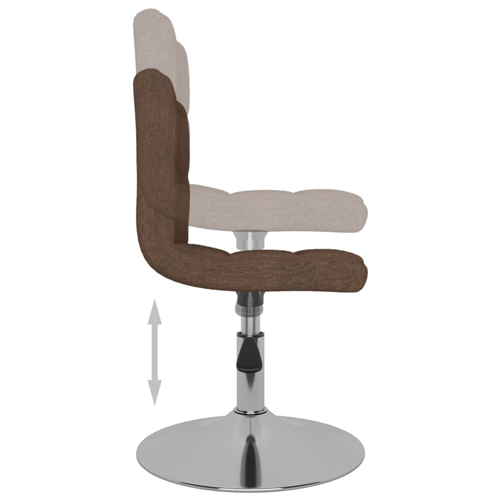 Okretne blagovaonske stolice 2 kom smeđe od tkanine