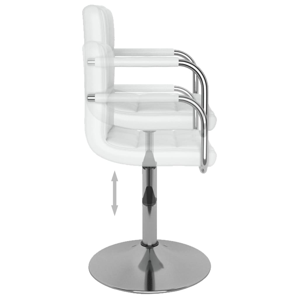 Barski stolac od umjetne kože bijeli
