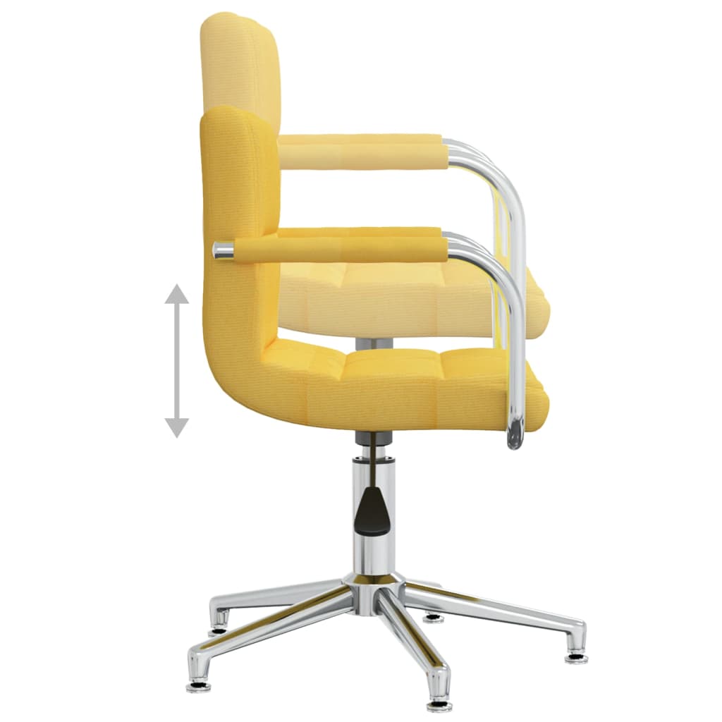 Okretna uredska stolica od tkanine boja senfa
