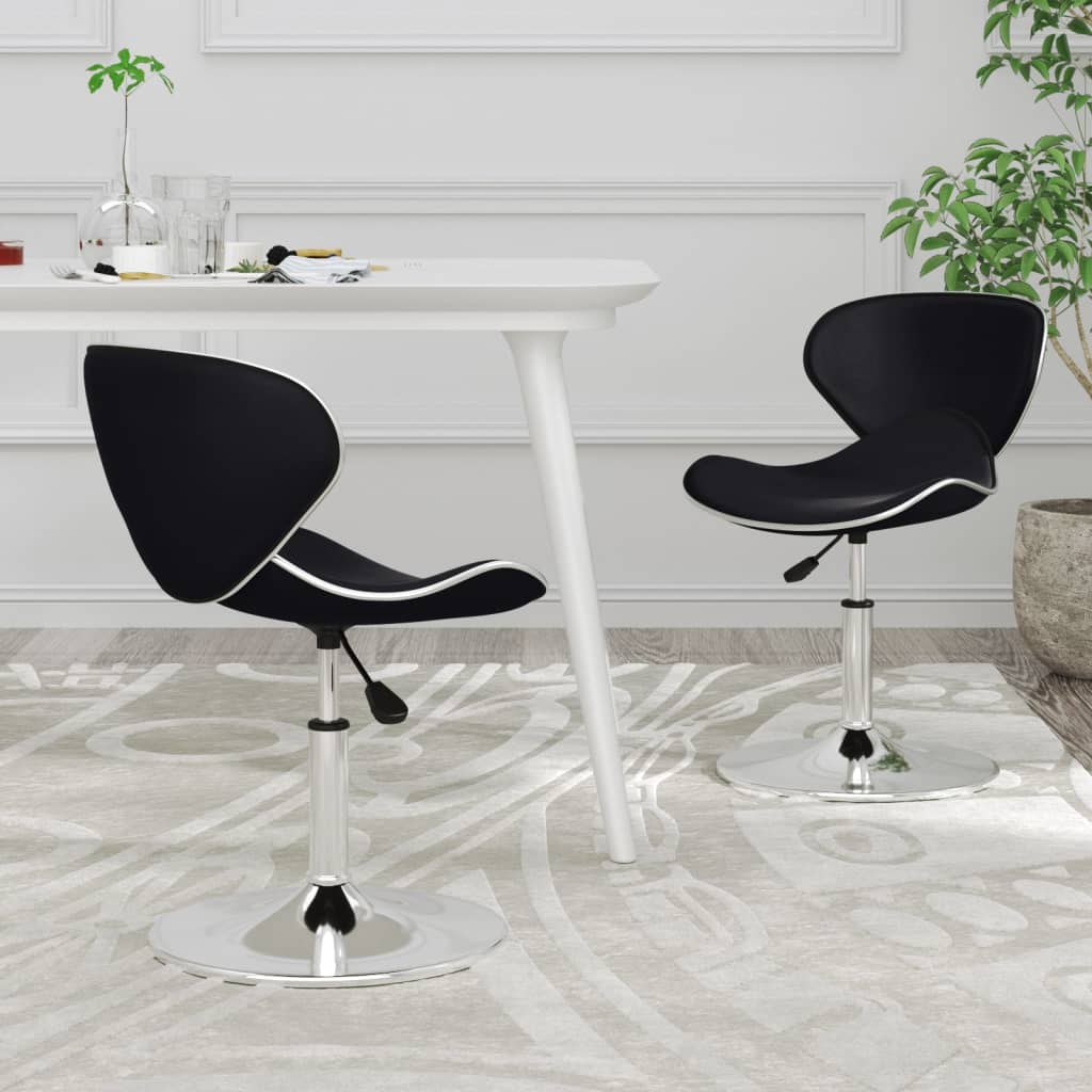 Blagovaonske stolice od umjetne kože 2 kom crne