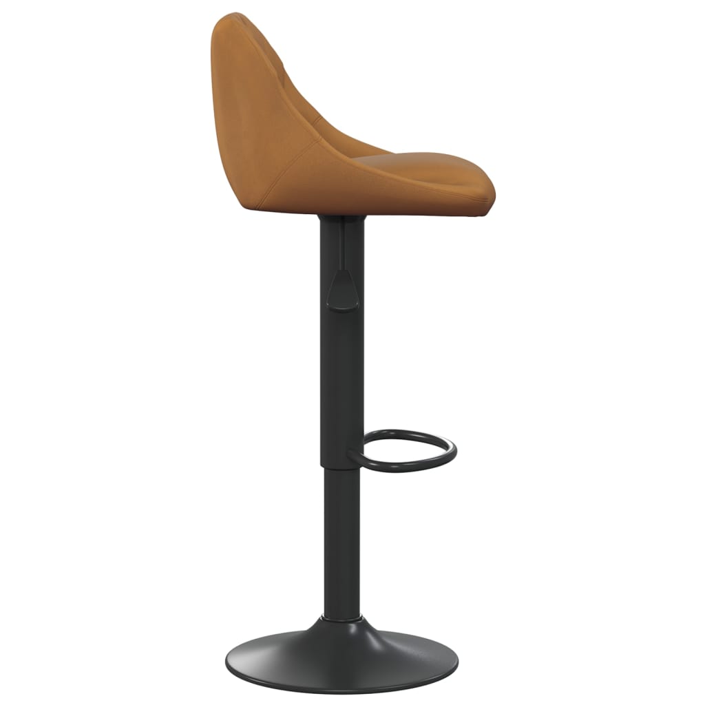 Barski stolac smeđi baršunasti