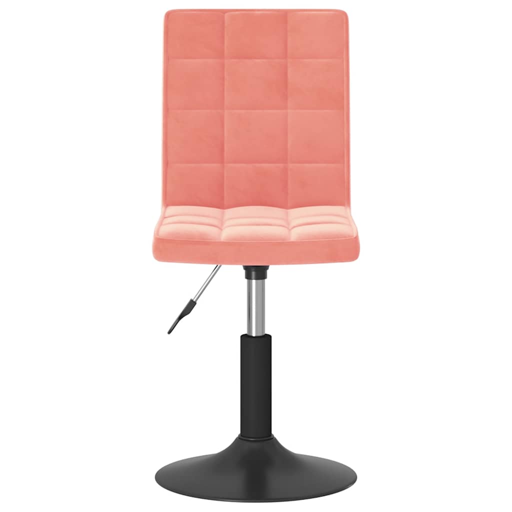 Okretne blagovaonske stolice 2 kom ružičaste baršunaste