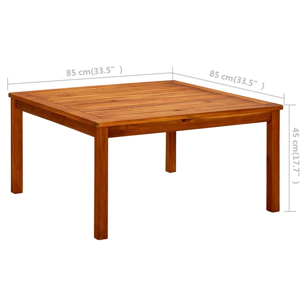 Vrtni stolić za kavu 85 x 85 x 45 cm masivno bagremovo drvo
