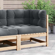 Kutna vrtna sofa s antracit jastucima od masivne borovine
