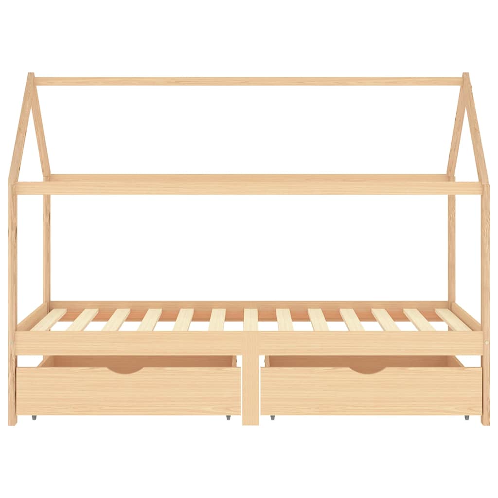 Okvir za dječji krevet s ladicama 90 x 200 cm od borovine