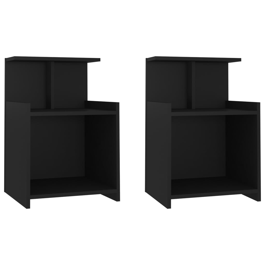 Noćni ormarići 2 kom crni 40 x 35 x 60 cm konstruirano drvo