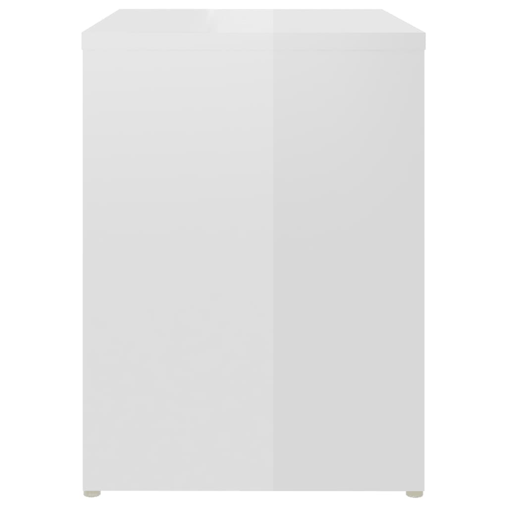 Noćni ormarić 2 kom sjajni bijeli 40x30x40 cm konstruirano drvo