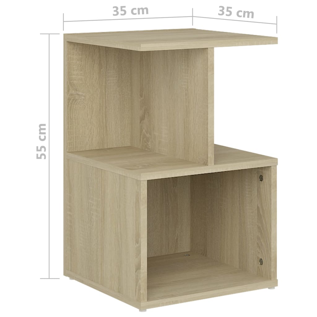 Noćni ormarići 2 kom boja hrasta 35x35x55 cm konstruirano drvo