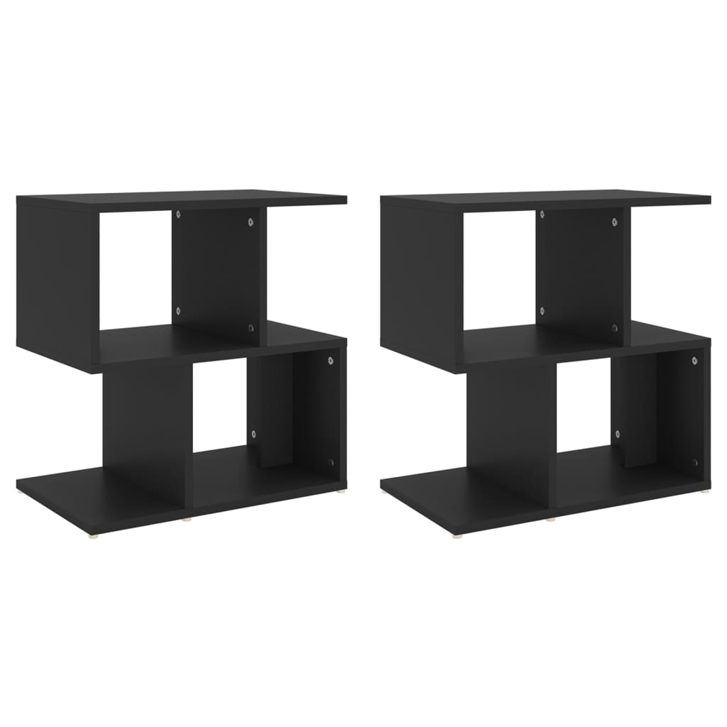 Noćni ormarići 2 kom crni 50 x 30 x 51,5 cm konstruirano drvo