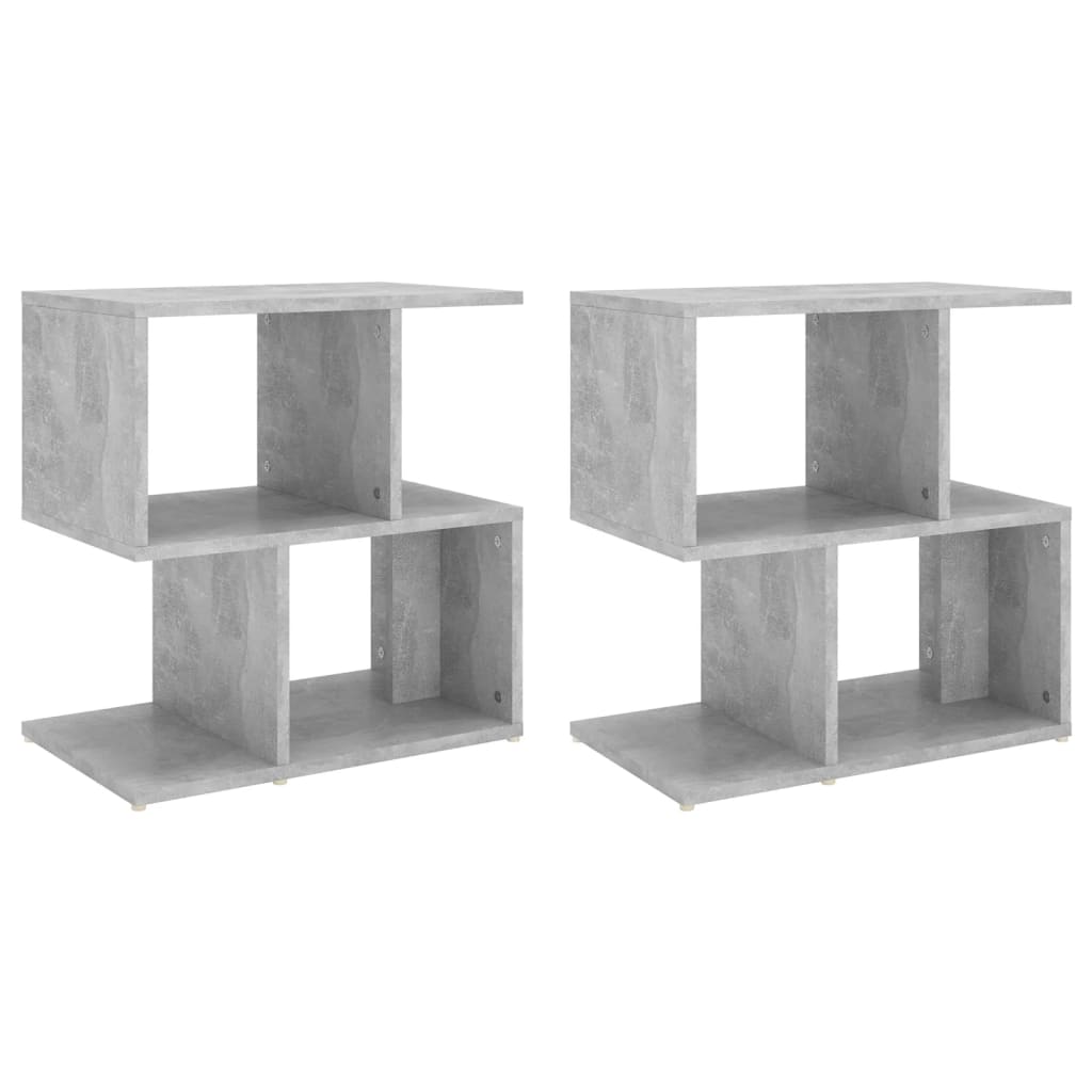 Noćni ormarići 2 kom boja betona 50x30x51,5cm konstruirano drvo
