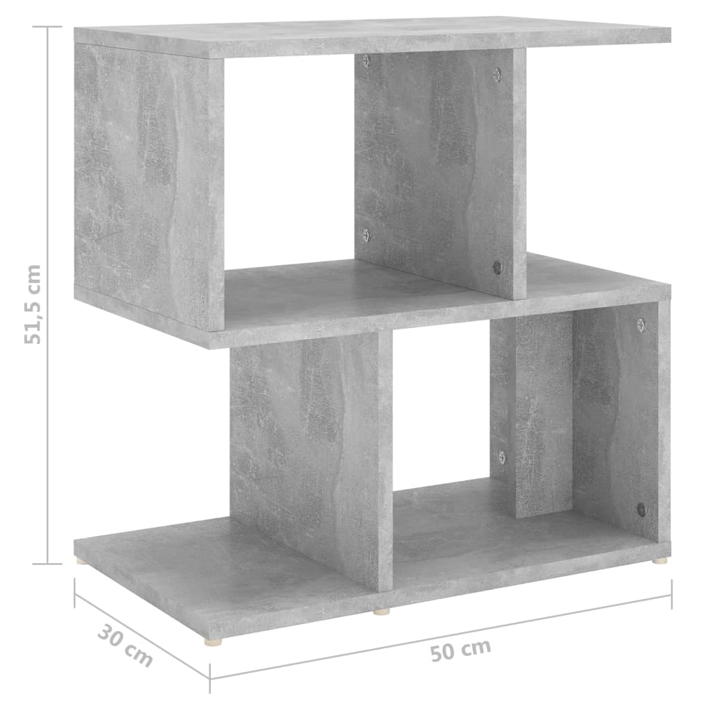 Noćni ormarići 2 kom boja betona 50x30x51,5cm konstruirano drvo