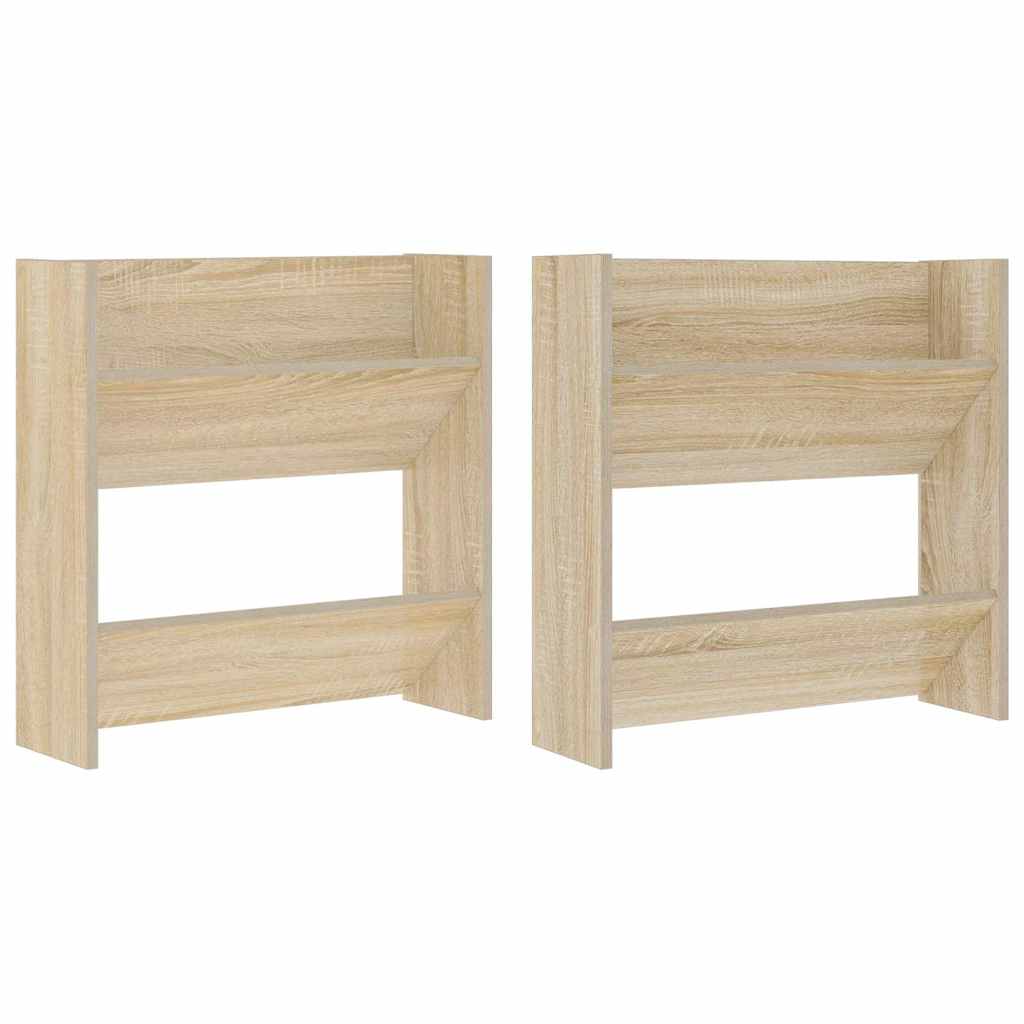 Zidni ormarići za cipele 2 kom boja hrasta 60x18x60 cm drveni