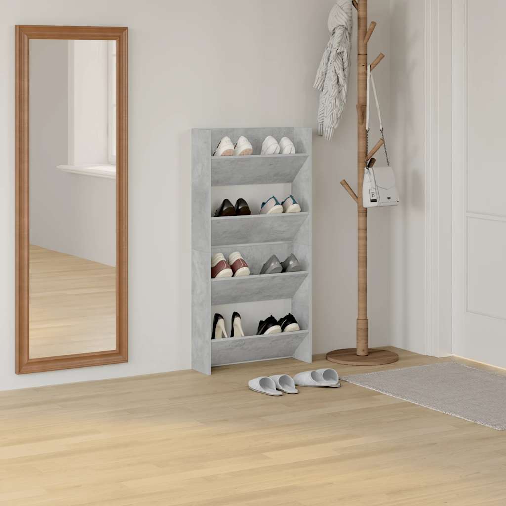 Zidni ormarići za cipele 2 kom boja betona 60x18x60 cm drveni