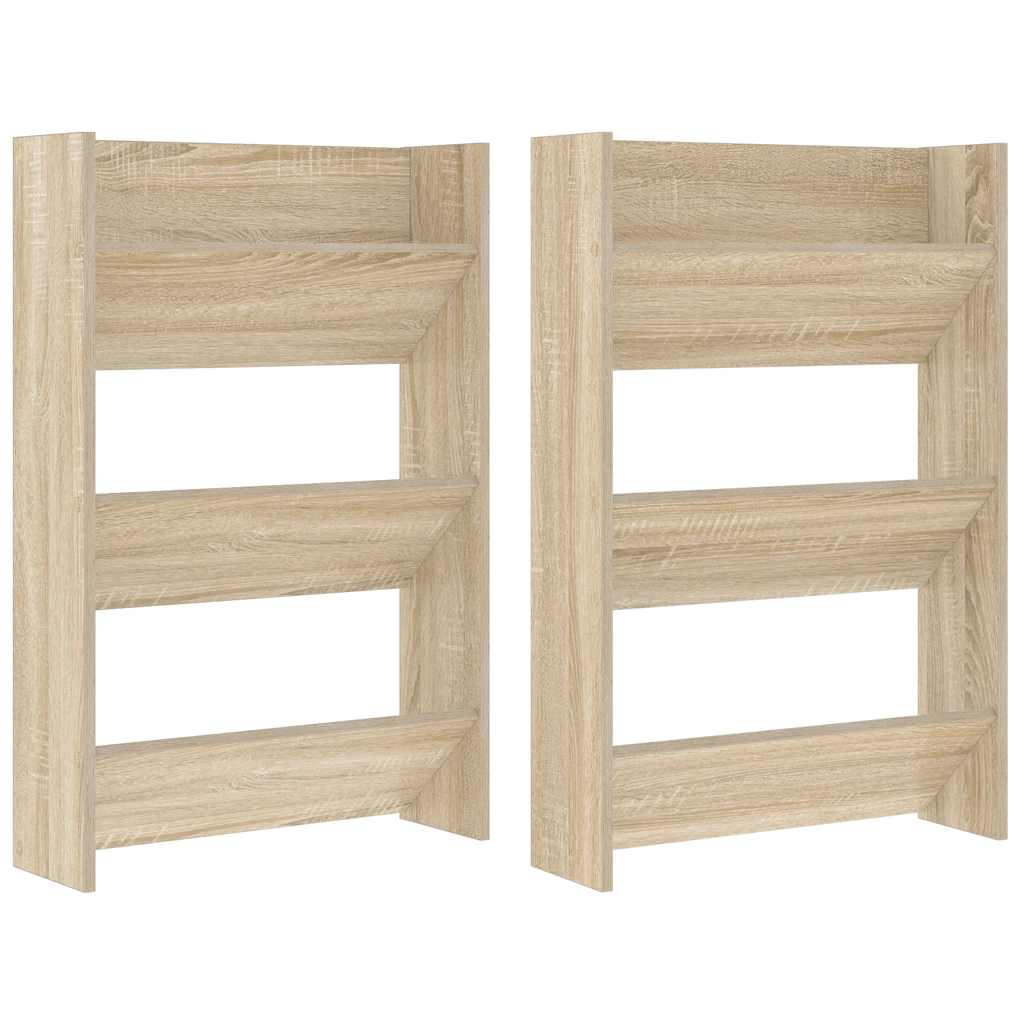 Zidni ormarići za cipele 2 kom boja hrasta 60x18x90 cm drveni