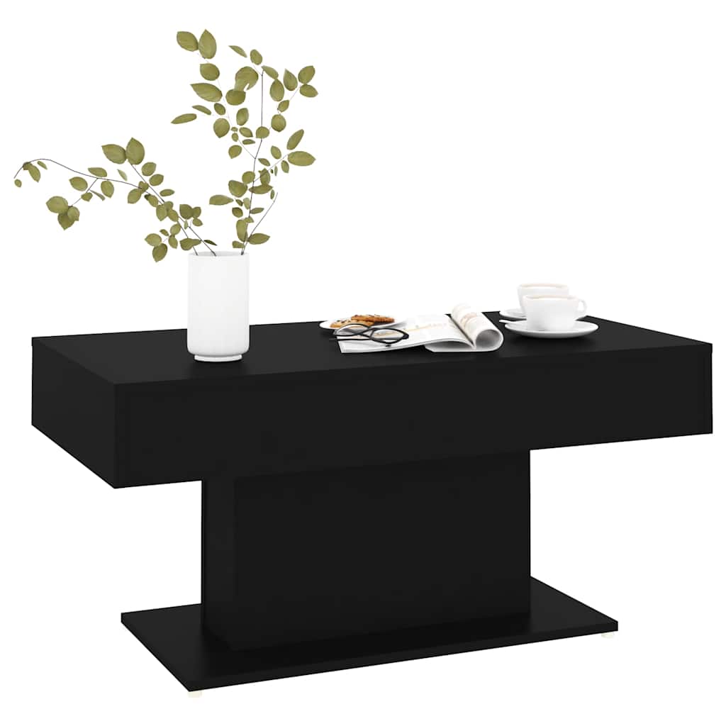 Stolić za kavu crni 96 x 50 x 45 cm od konstruiranog drva