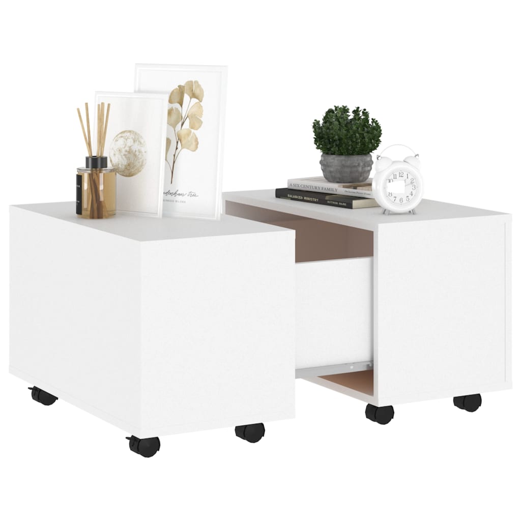 Stolić za kavu bijeli 60 x 60 x 38 cm od konstruiranog drva