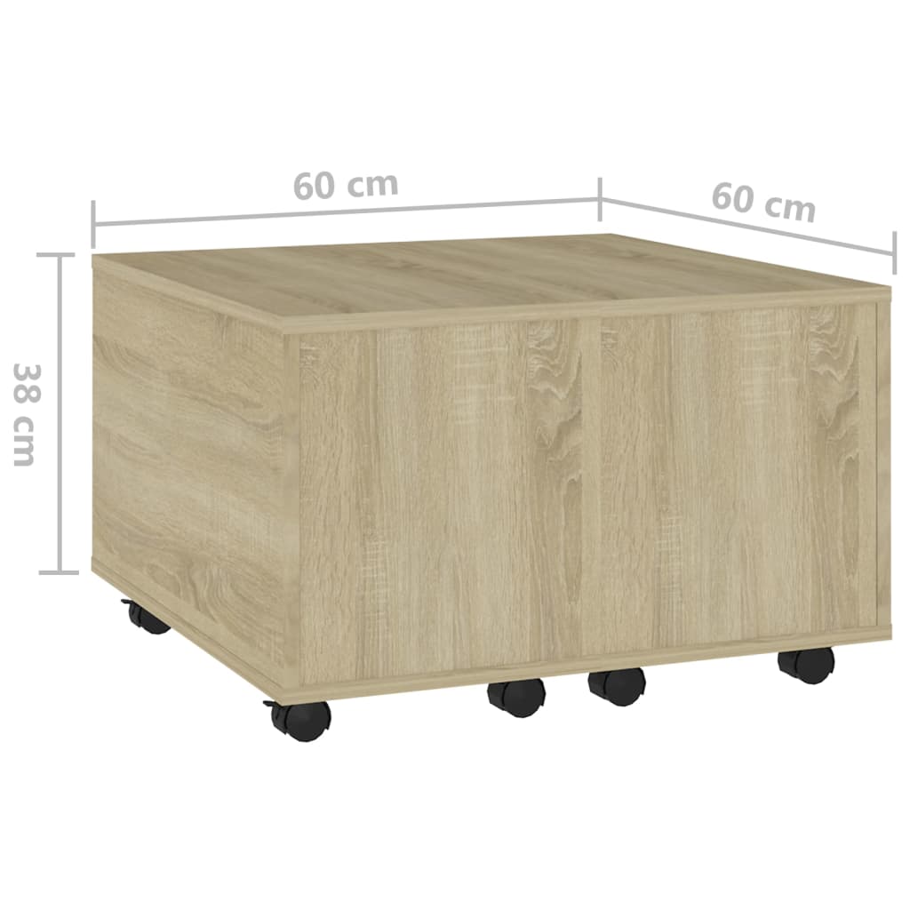 Stolić za kavu boja hrasta sonome 60x60x38 cm konstruirano drvo
