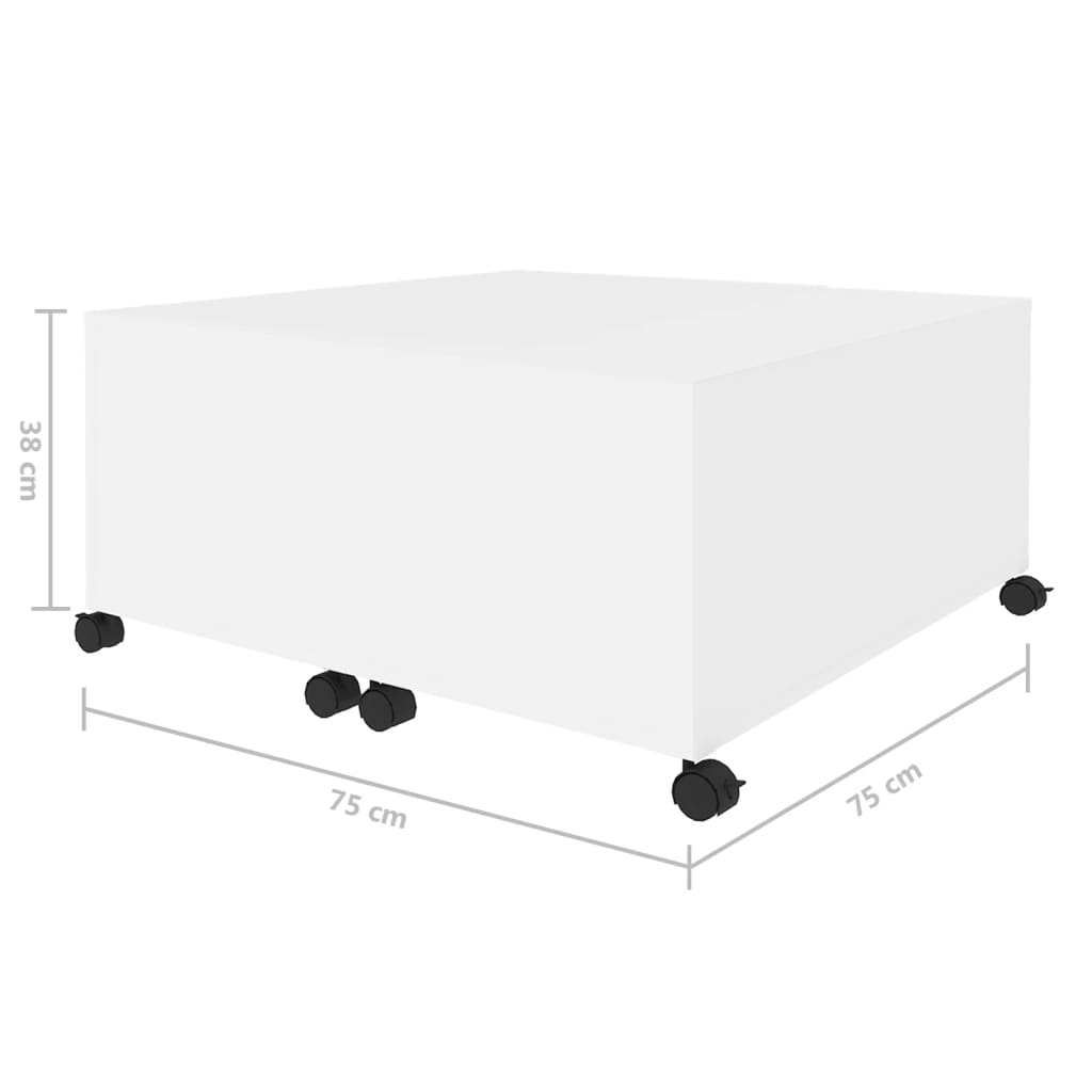Stolić za kavu bijeli 75 x 75 x 38 cm od iverice