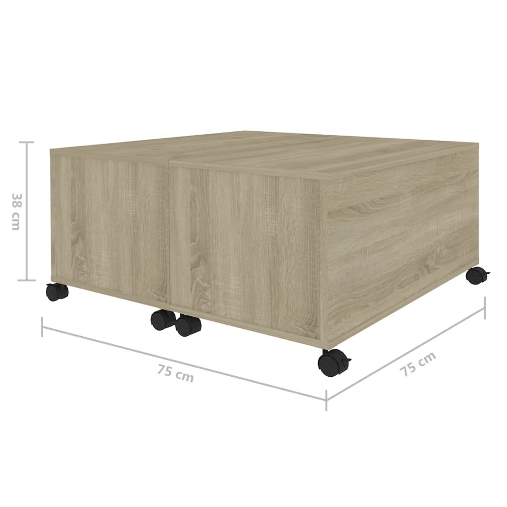 Stolić za kavu boja hrasta sonome 75 x 75 x 38 cm od iverice