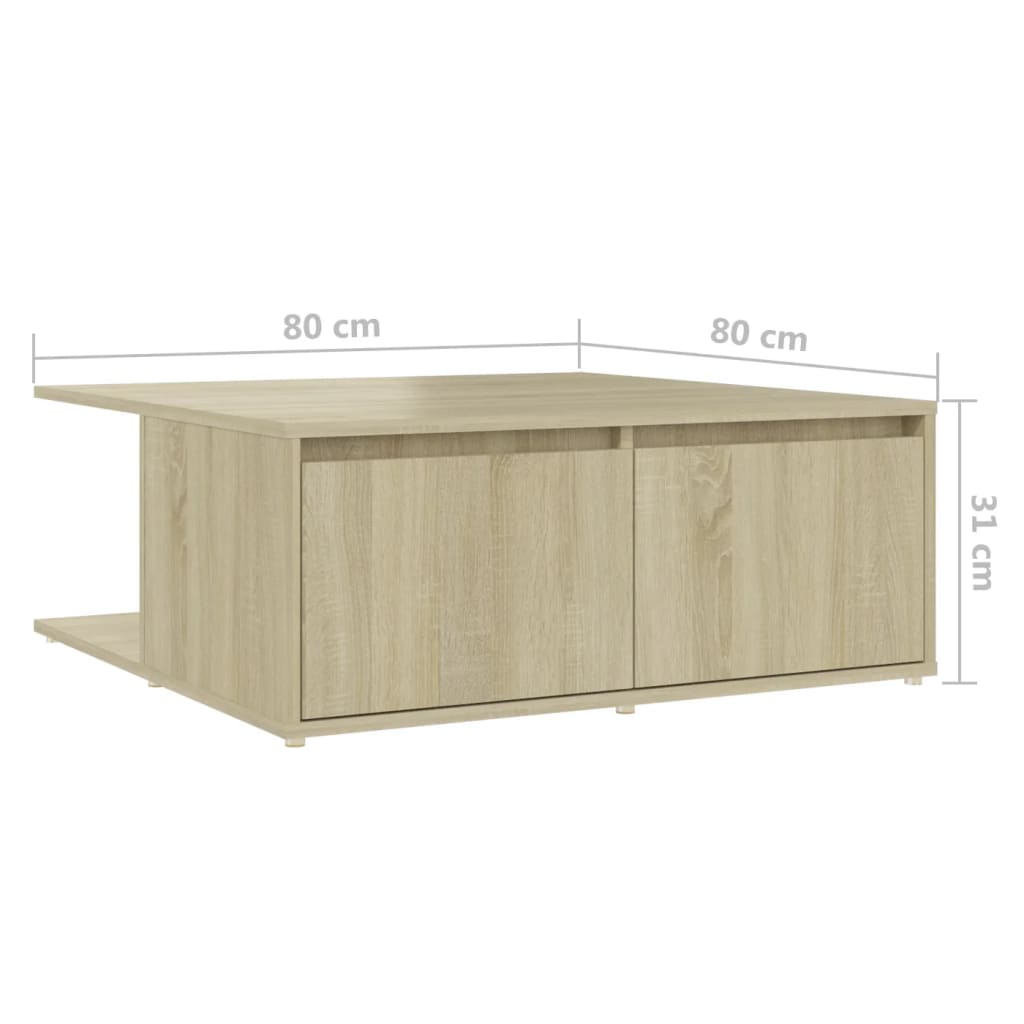 Stolić za kavu boja hrasta sonome 80x80x31 cm konstruirano drvo