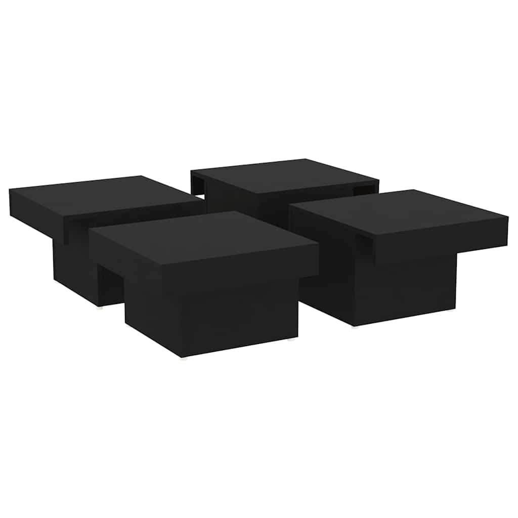 Stolić za kavu crni 90 x 90 x 28 cm od konstruiranog drva
